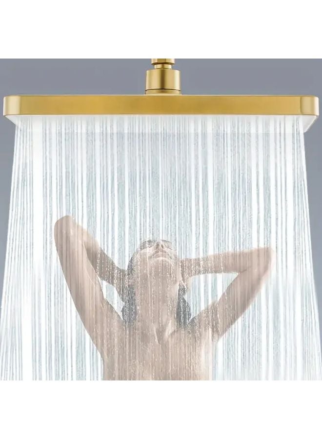 13 Inch Golden Square Shower Head High Pressure Rainfall Fixture Easy Installation - Image 2